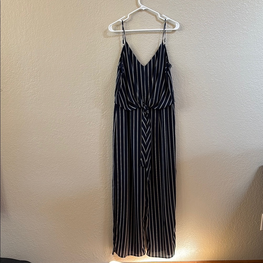 Monteau Black and White Jumpsuit with Wide-Leg Design